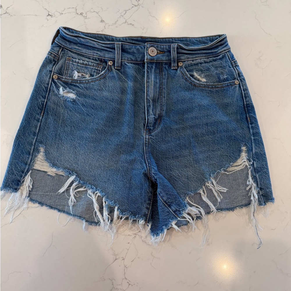 Amazon Blue Distressed Jean Shorts